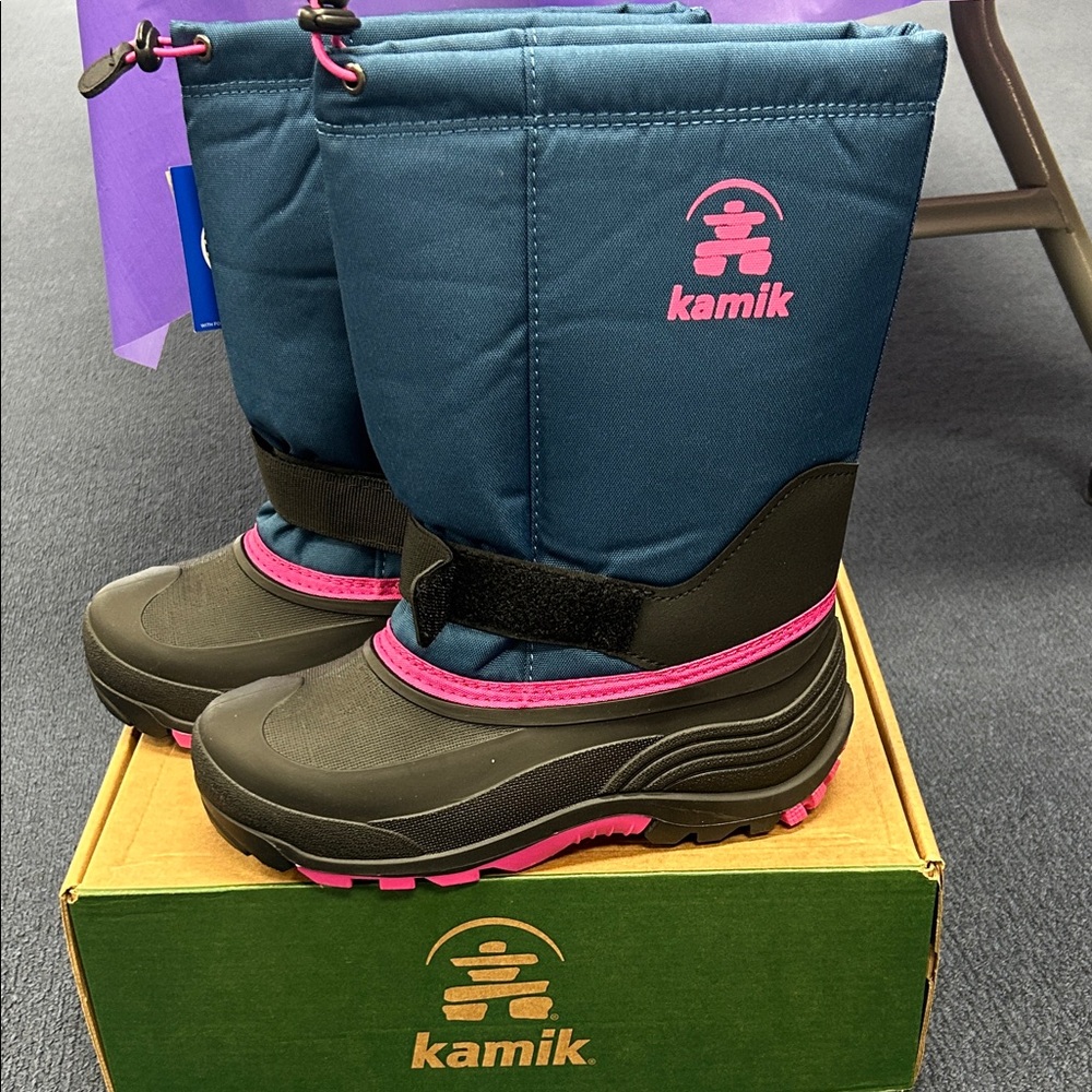Kamik Navy and Fuchsia Snow Boots